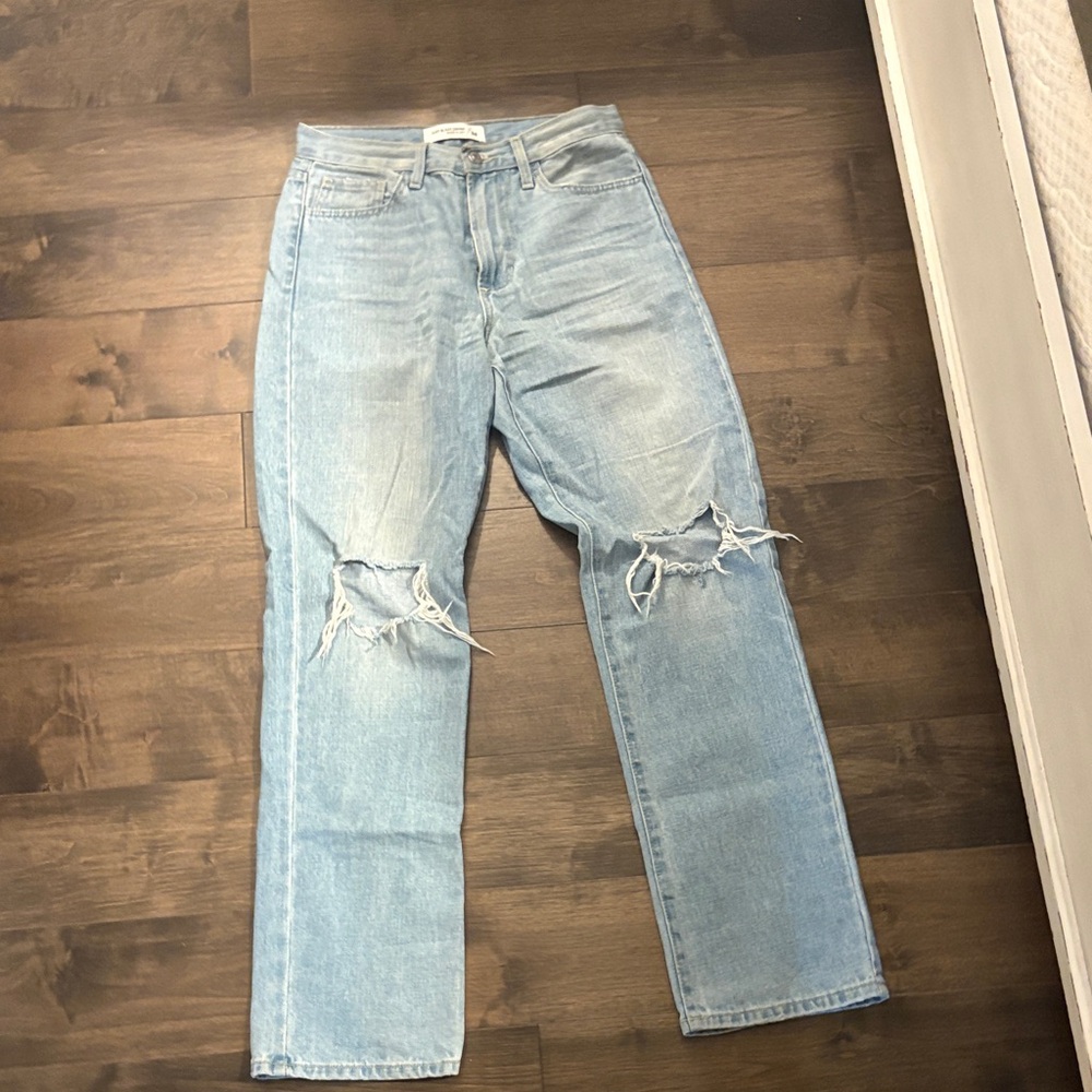 Just Black Light Blue Distressed Boot Cut Jeans